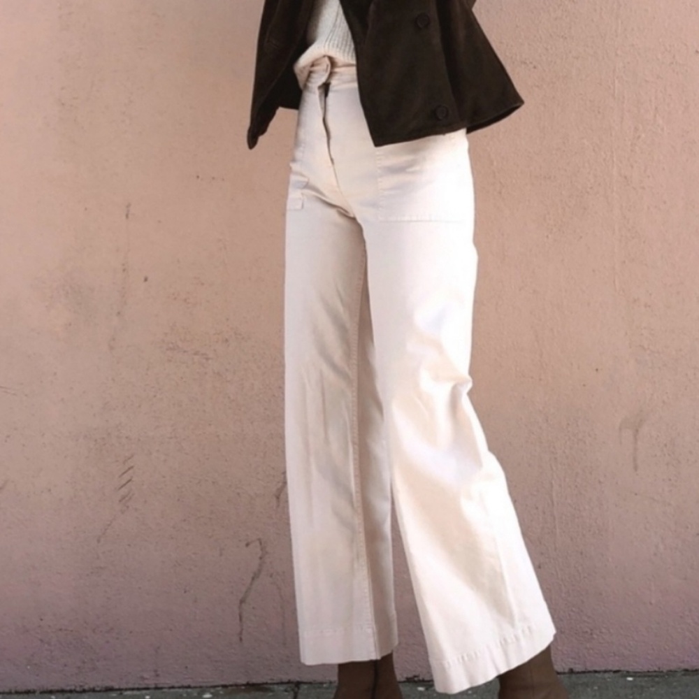 Lou & Grey Wide Leg Cotton Pants - Cream